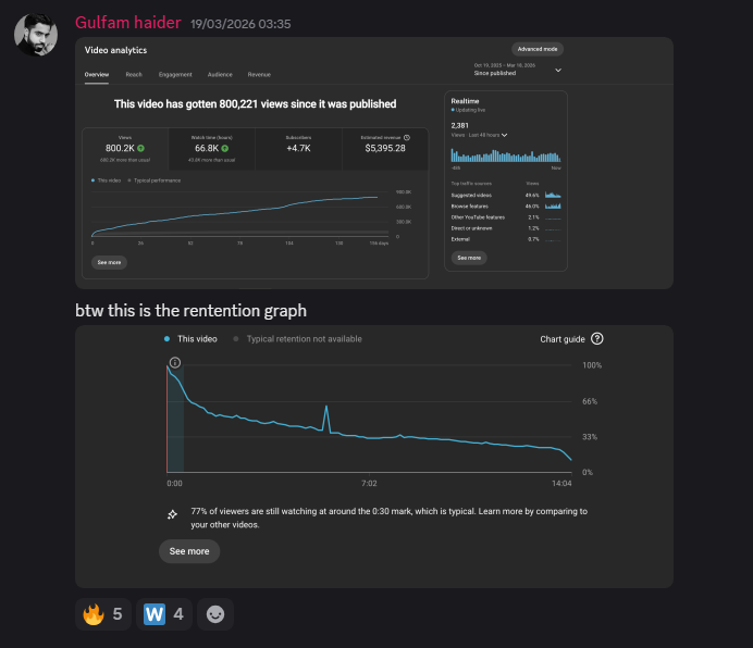 Student result screenshot